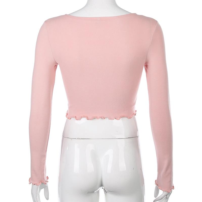Kinky Cloth 200000791 Pink Strawberry Long Sleeve Crop Top