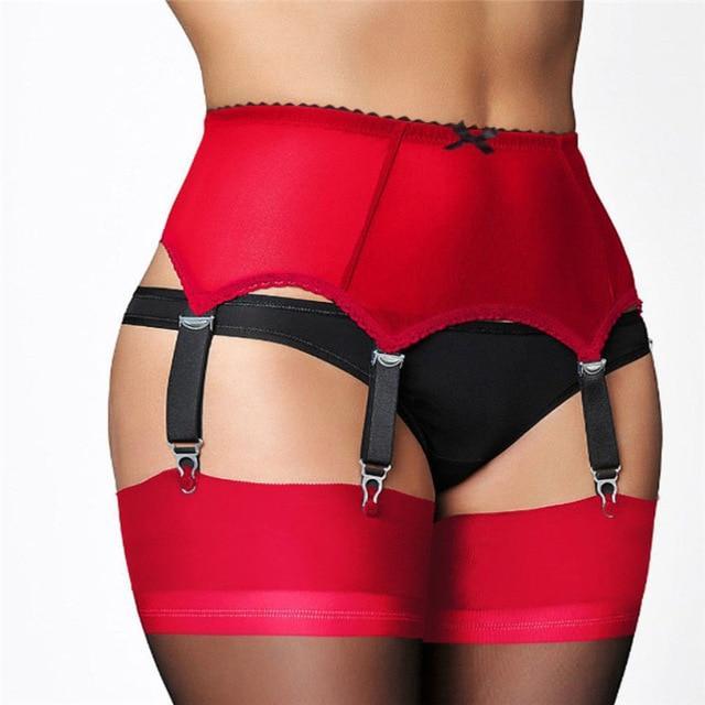 Kinky Cloth Red / S Pinup Suspender Garter Belt