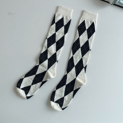 Kinky Cloth C / ONE SIZE Plaid Long Socks