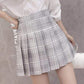 Kinky Cloth Skirt Silver / L Plaid Pleated Skirt