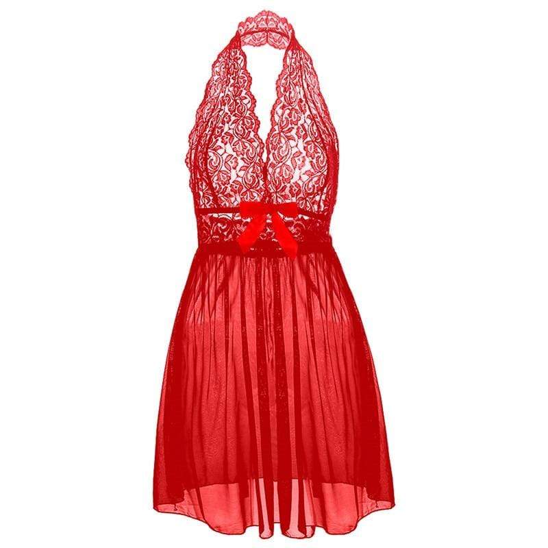 Kinky Cloth 200001895 Red / S Plus Size Babydoll Halter Nightdress