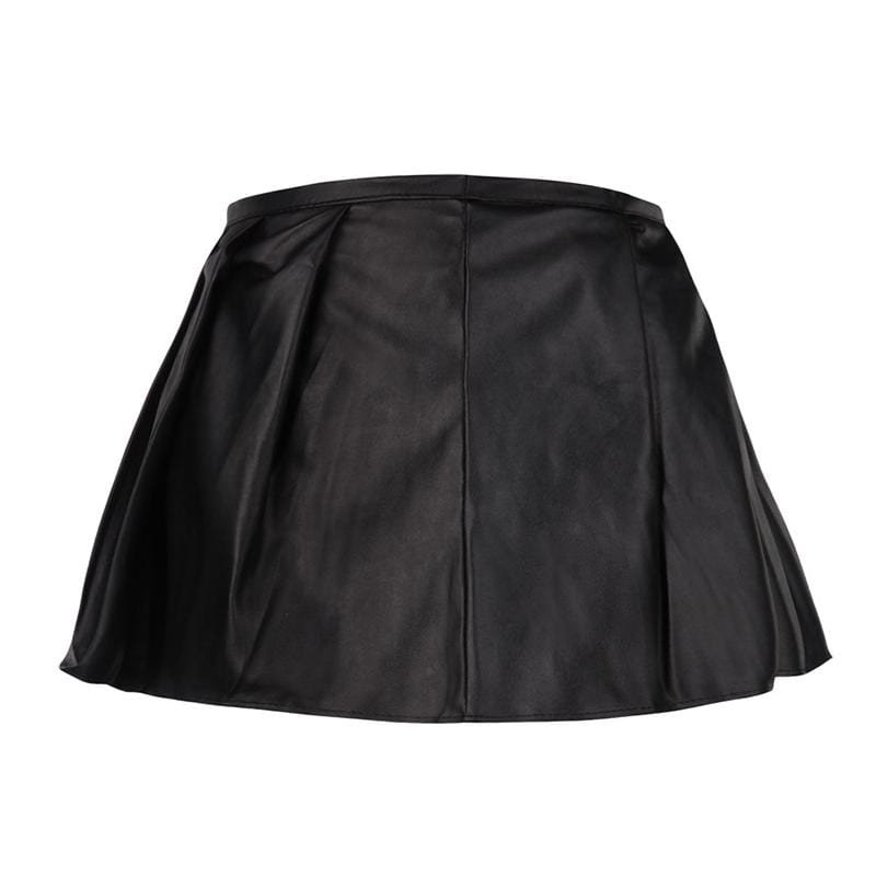 Kinky Cloth 200001885 Plus Size Leather Corset Skirt Set