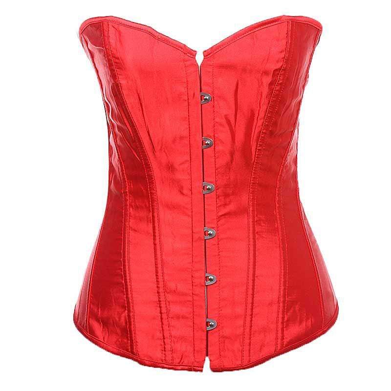 Kinky Cloth 200001885 Red / 4XL Plus Size Satin Overbust Corset