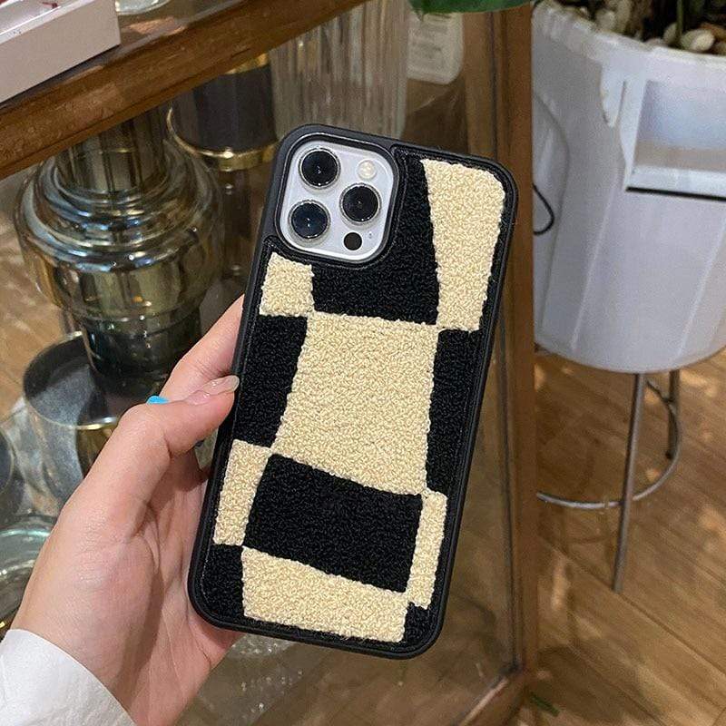 Kinky Cloth for iphone 7 plus / 1 Plush Checkerboard Case for IPhone