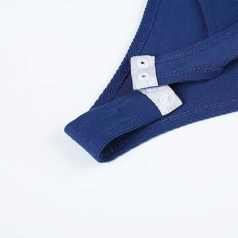 Kinky Cloth 200000362 Polo Style Long Sleeve Bodysuit
