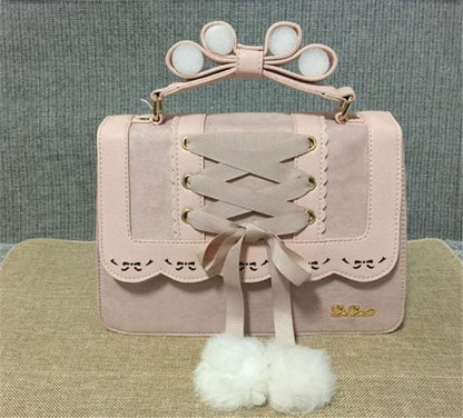 Kinky Cloth Bags & Wallets pink Pom Pom Lolita Purse
