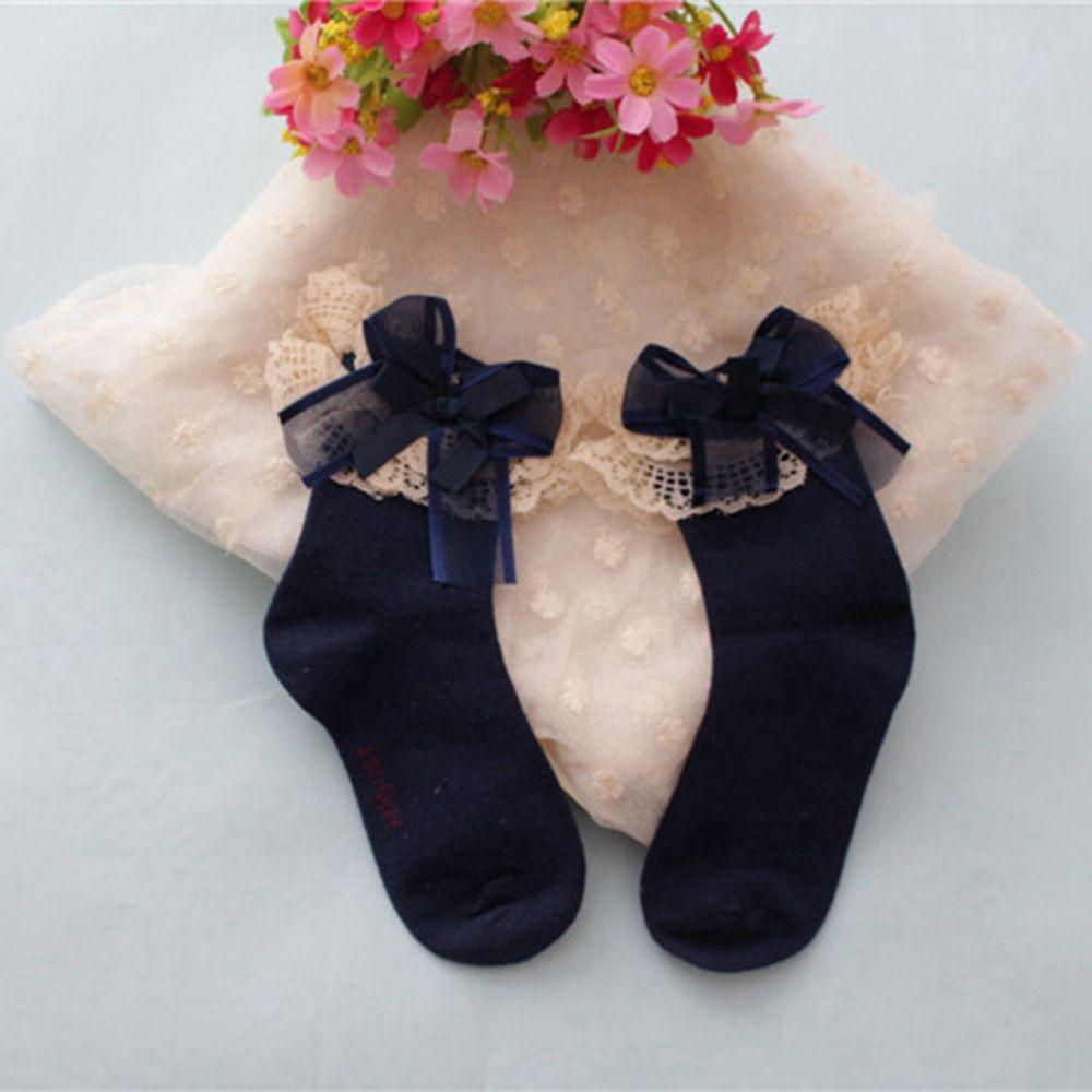 Kinky Cloth Socks navy blue / L Princess Ruffle Socks