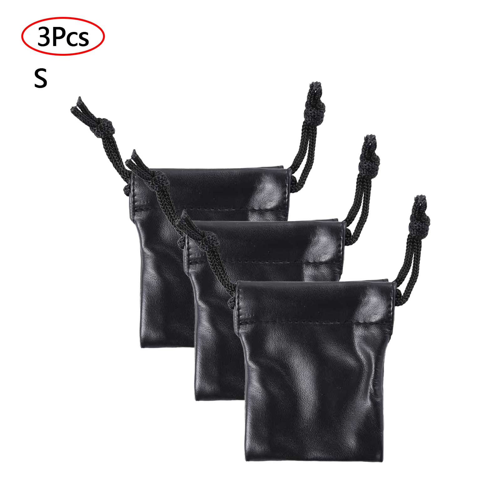 Kinky Cloth 200345142 S PU Leather Drawstring Storage Bag 3 Pcs