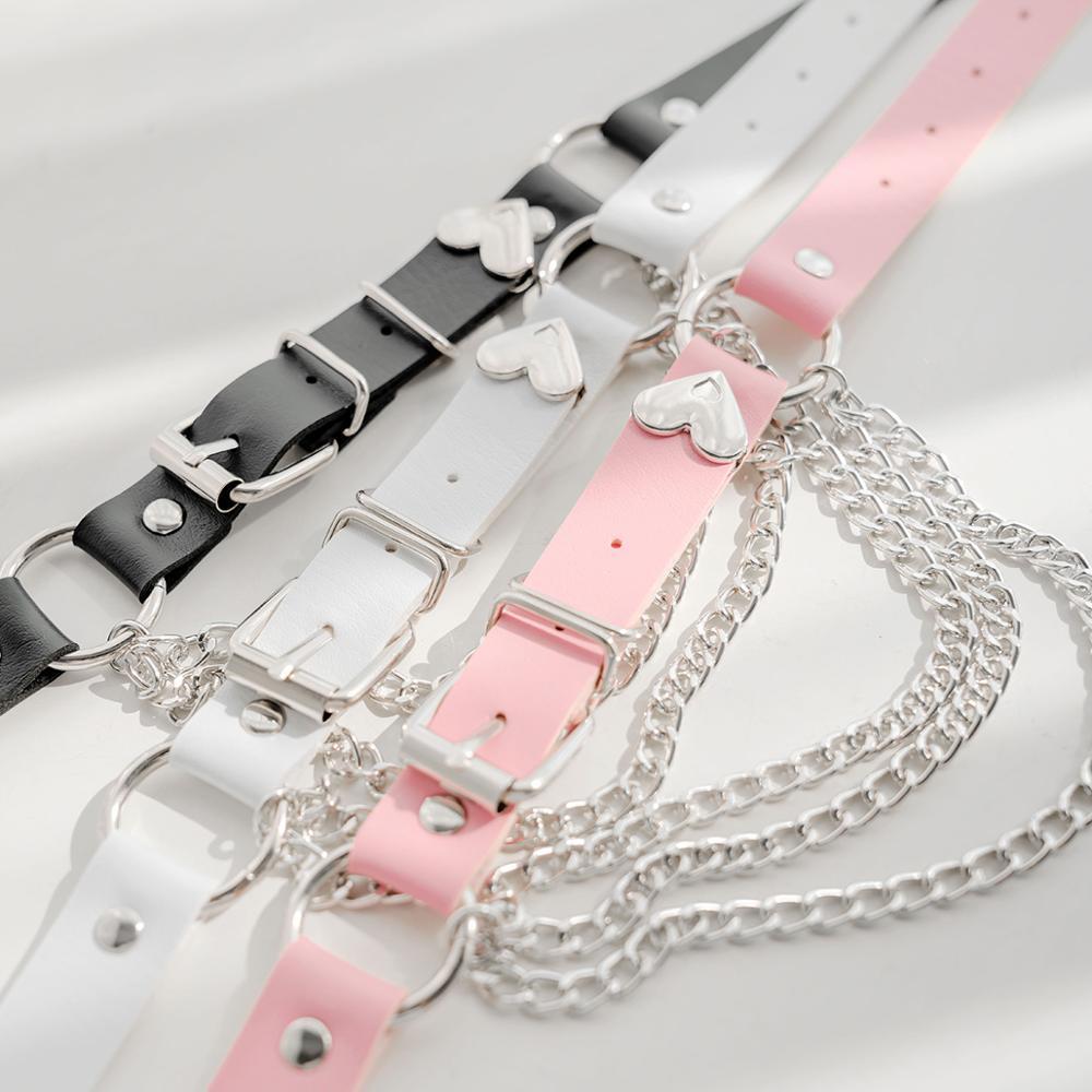 Kinky Cloth 200003989 Punk Heart Collar with Chains
