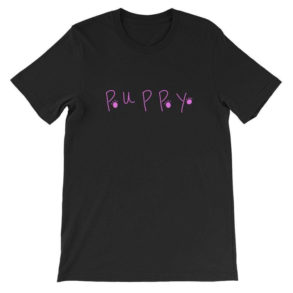 Kinky Cloth Top Crop Top - S / White/ Black Font Puppy Paw Prints Top