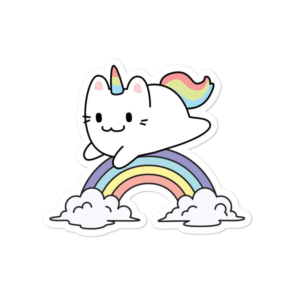 Kinky Cloth 4x4 Pusheen Unicorn Rainbow Sticker