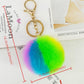 Kinky Cloth 200000174 Rainbow Heart Pompoms Keychain