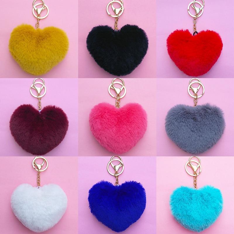 Kinky Cloth 200000174 Rainbow Heart Pompoms Keychain