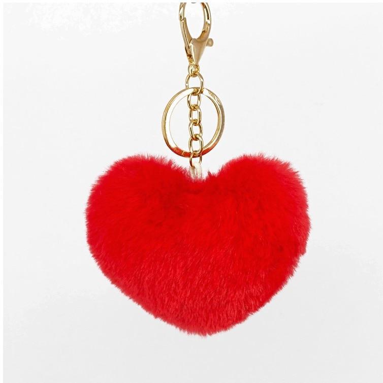 Kinky Cloth 200000174 red Rainbow Heart Pompoms Keychain