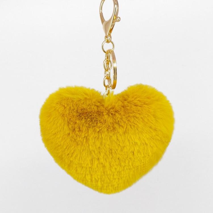 Kinky Cloth 200000174 yellow Rainbow Heart Pompoms Keychain