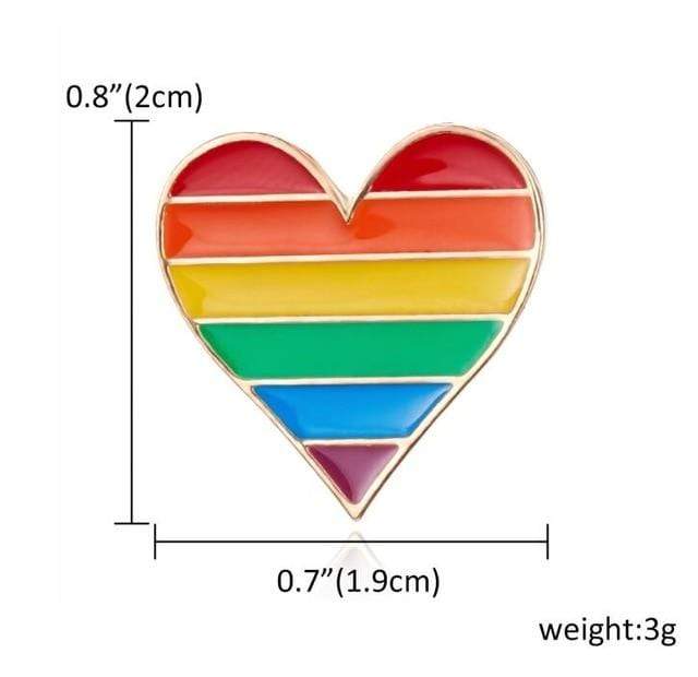 Kinky Cloth Heart Rainbow Pride Enamel Pins