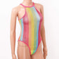 Rainbow Striped Sheer Bodysuit