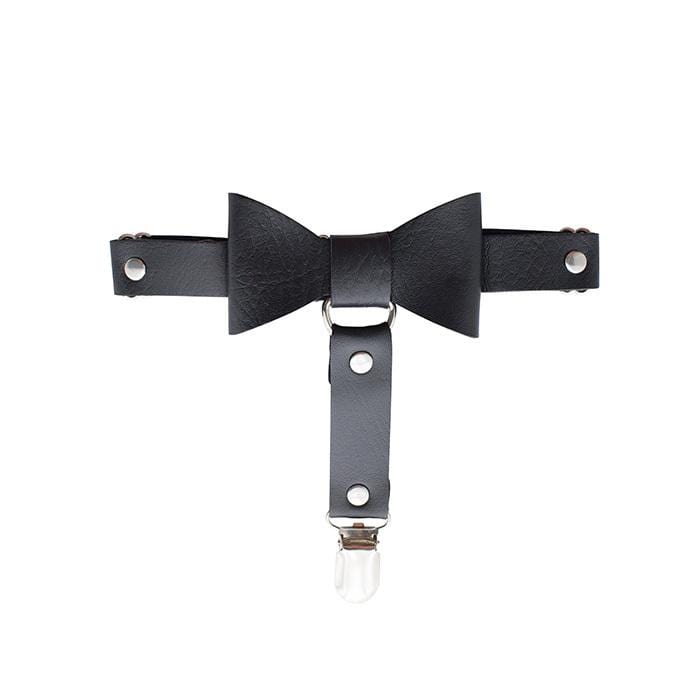 Kinky Cloth Accessories Black Bow Leg Ring Red Bow Double Clip Garters
