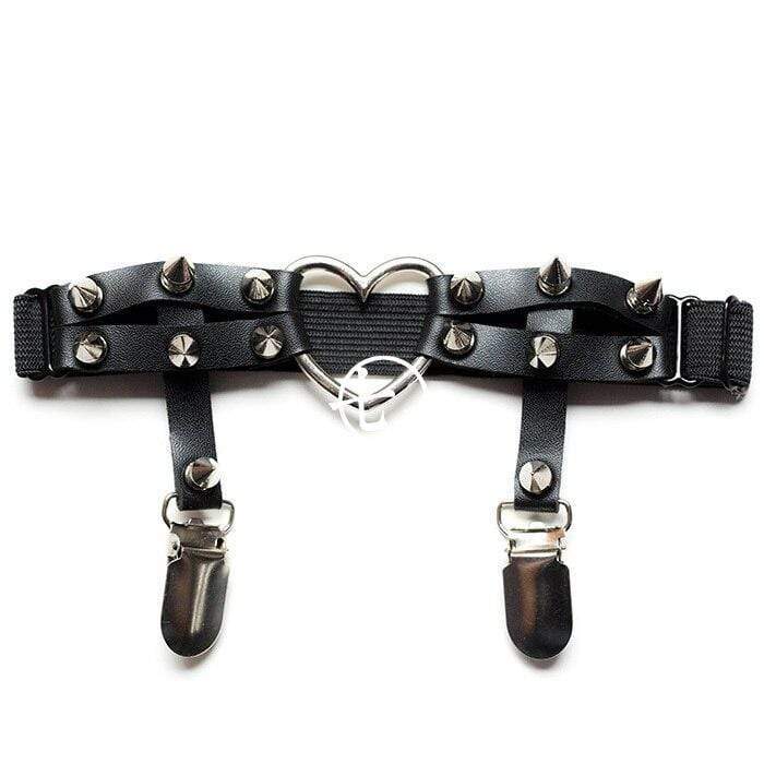 Kinky Cloth Accessories Red Bow Double Clip Garters