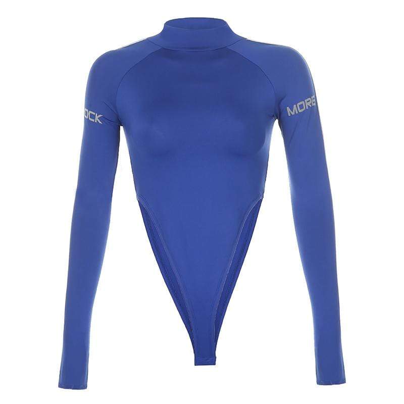 Kinky Cloth 201531501 Blue / S Reflective Stripe High Cut Bodysuit