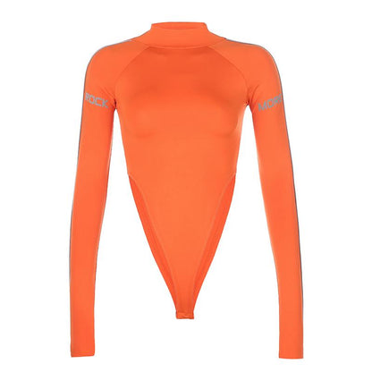 Kinky Cloth 201531501 Orange / S Reflective Stripe High Cut Bodysuit