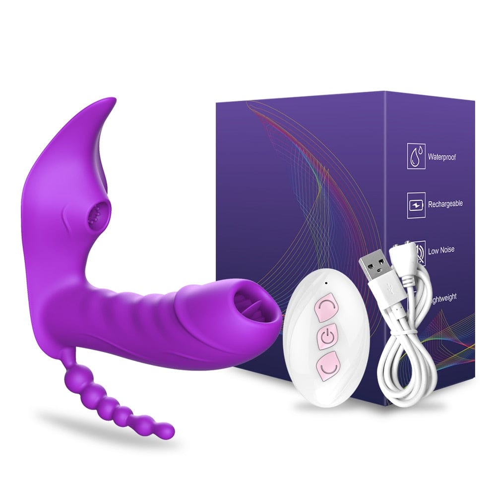 Kinky Cloth Purple-Box Remote Control Sucking Vibrator