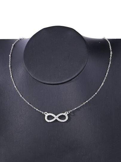 Celeste Clothing Rhinestone Infinity Necklace