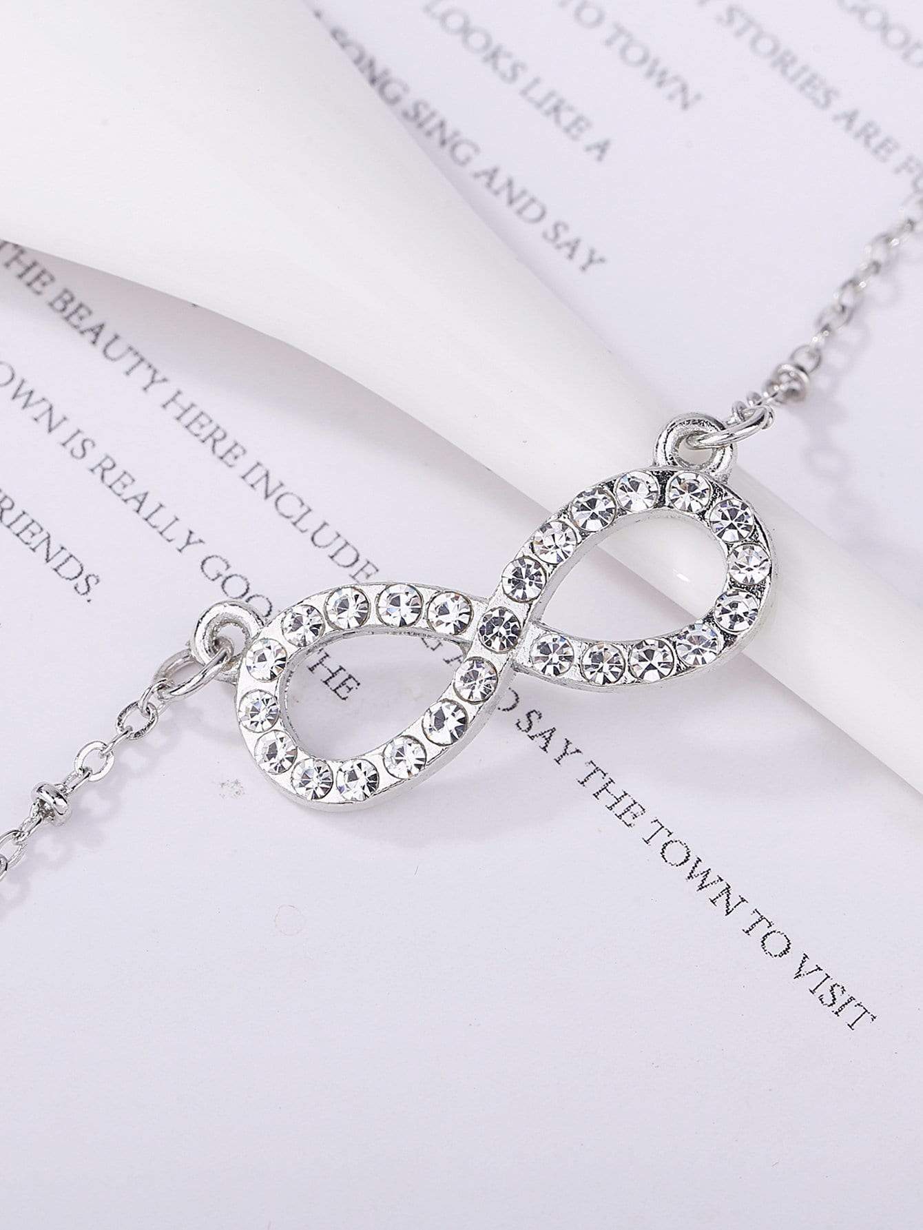 Celeste Clothing Rhinestone Infinity Necklace