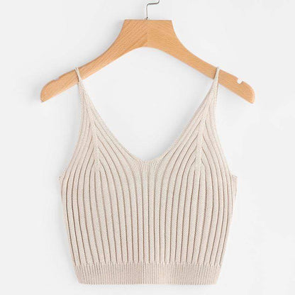 Kinky Cloth 31203 Apricot / ONE SIZE Ribbed Knit Crop Camisole Top