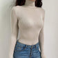 Kinky Cloth 201236202 Beige / L Ribbed Knit Turtleneck Long Sleeve Bodysuit