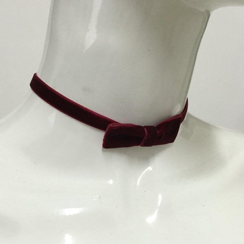 Kinky Cloth 200000162 Red Bowknot / Silver Ribbon Bell Pendant Velvet Choker