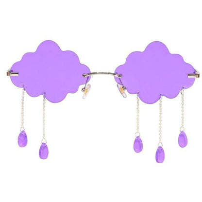 Kinky Cloth 33902 Purple Rimless Clouds Tassel Sunglasses