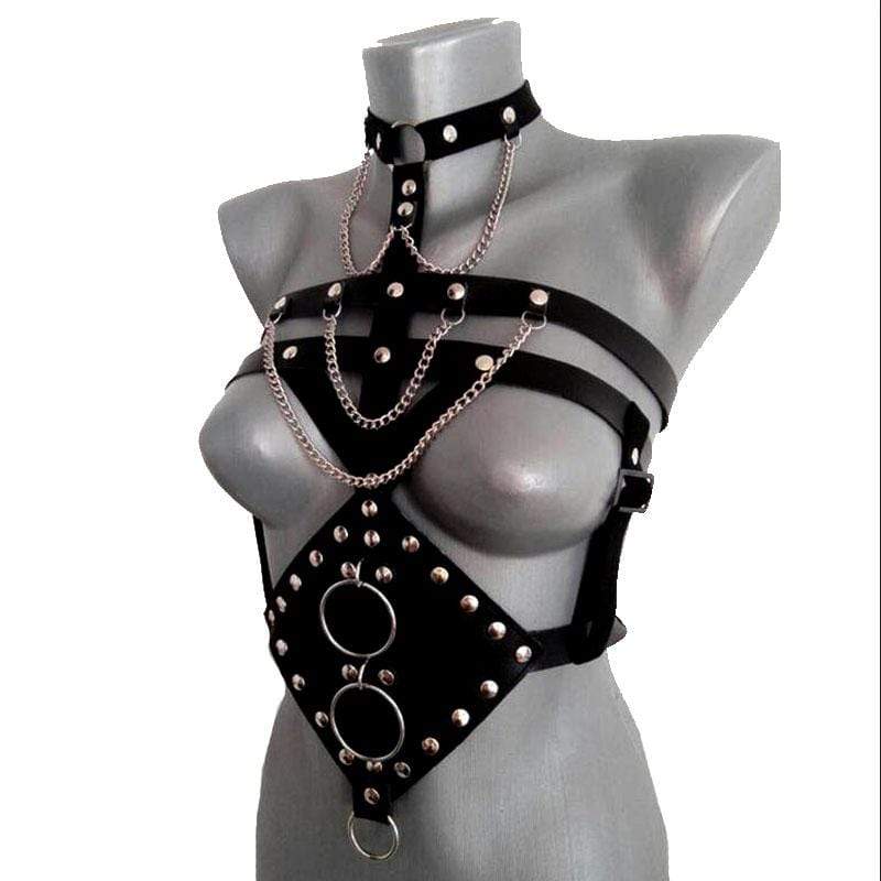 Kinky Cloth 200000298 Rivet and Chains Chest Bondage Harness