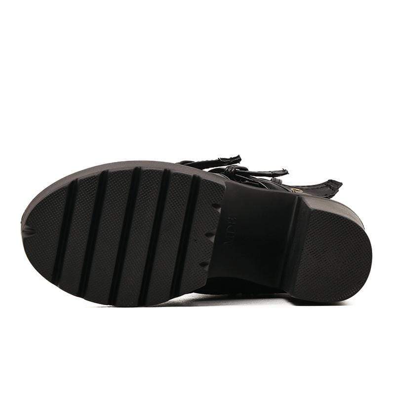 Kinky Cloth 200000998 Rivet Black Ankle Platform Boots