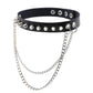 Kinky Cloth 200000162 Rivet Leather Metal Chain Choker Necklace