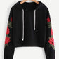 Celeste Top L Rose Embroidered Hoodie
