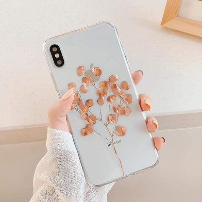 Kinky Cloth 380230 Style1 / For 7 Plus or 8 Plus Rose Gold And Silver Leaves iPhone Case