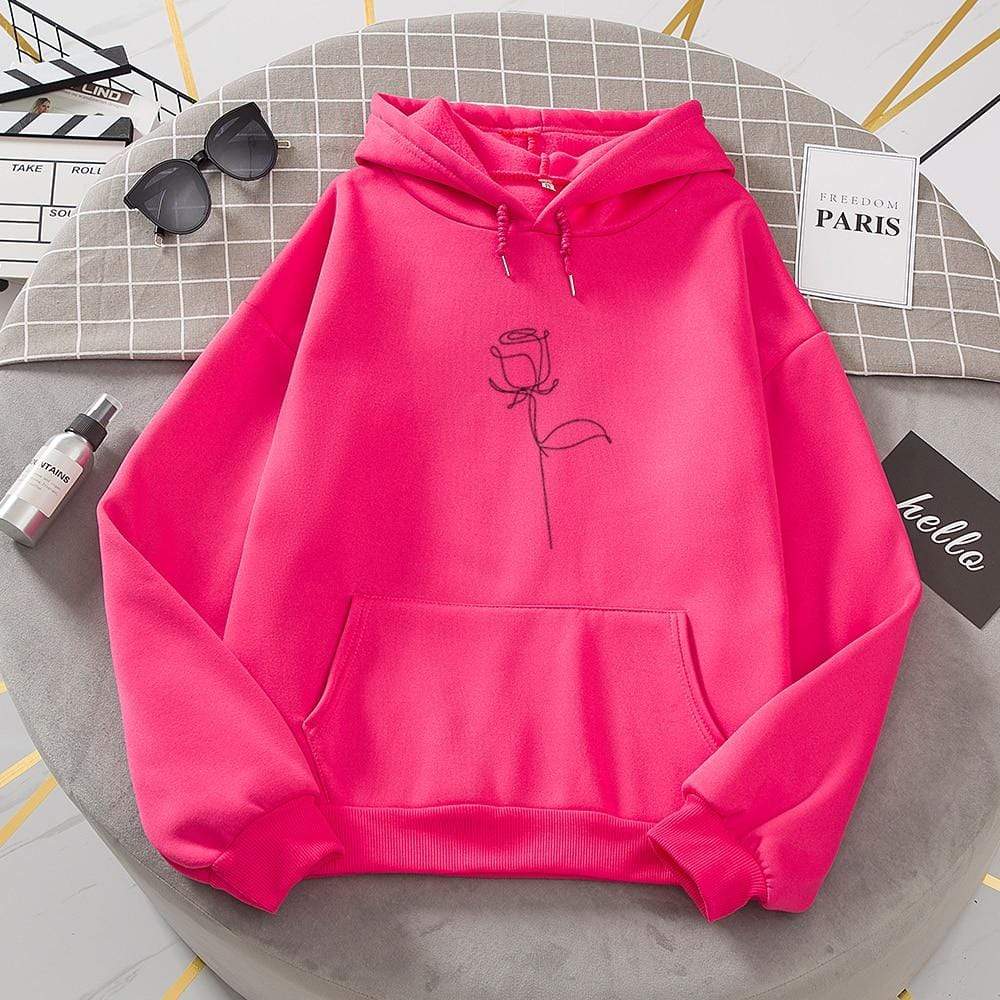 Kinky Cloth 200000348 Rose / M Rose Print Oversized Hooded Sweatshirt