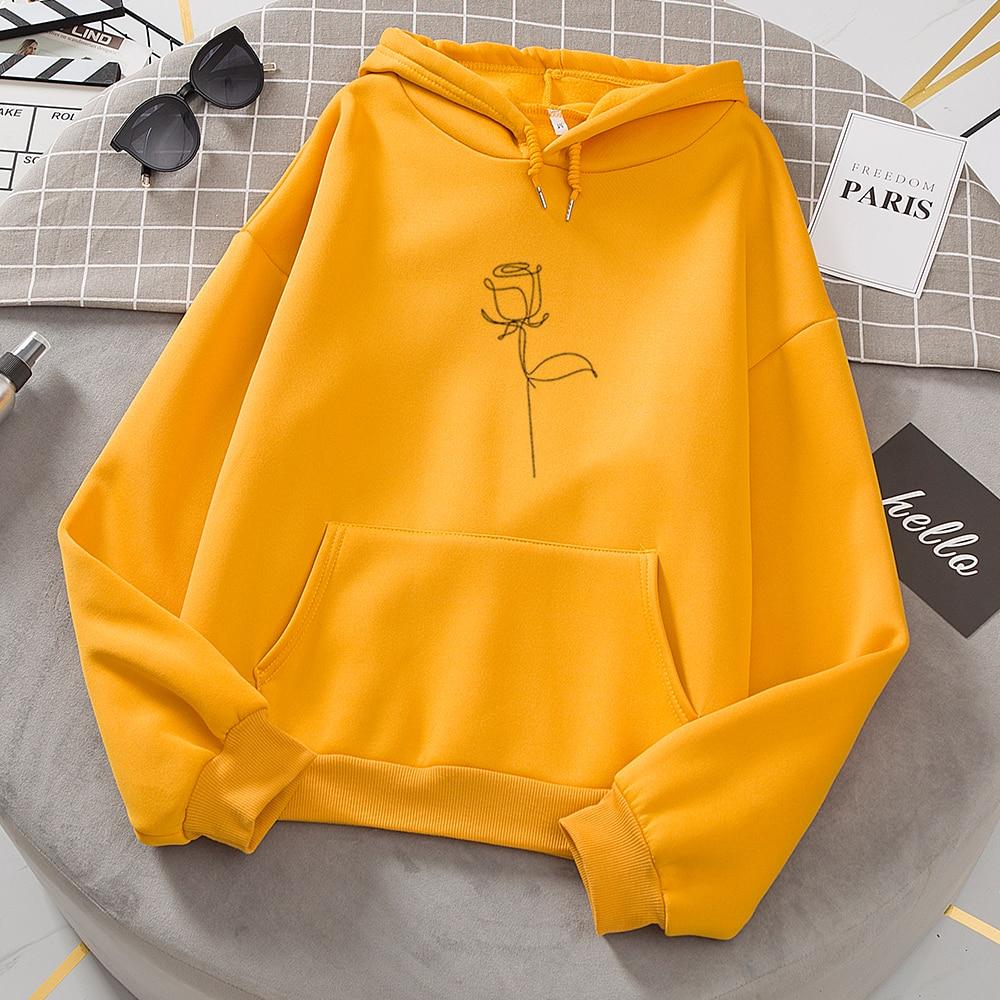 Kinky Cloth 200000348 Yellow / M Rose Print Oversized Hooded Sweatshirt