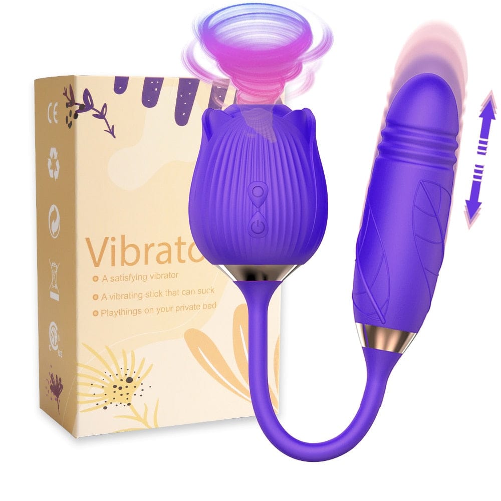 Kinky Cloth Purple / 4cm Rose Sucking Vibrator