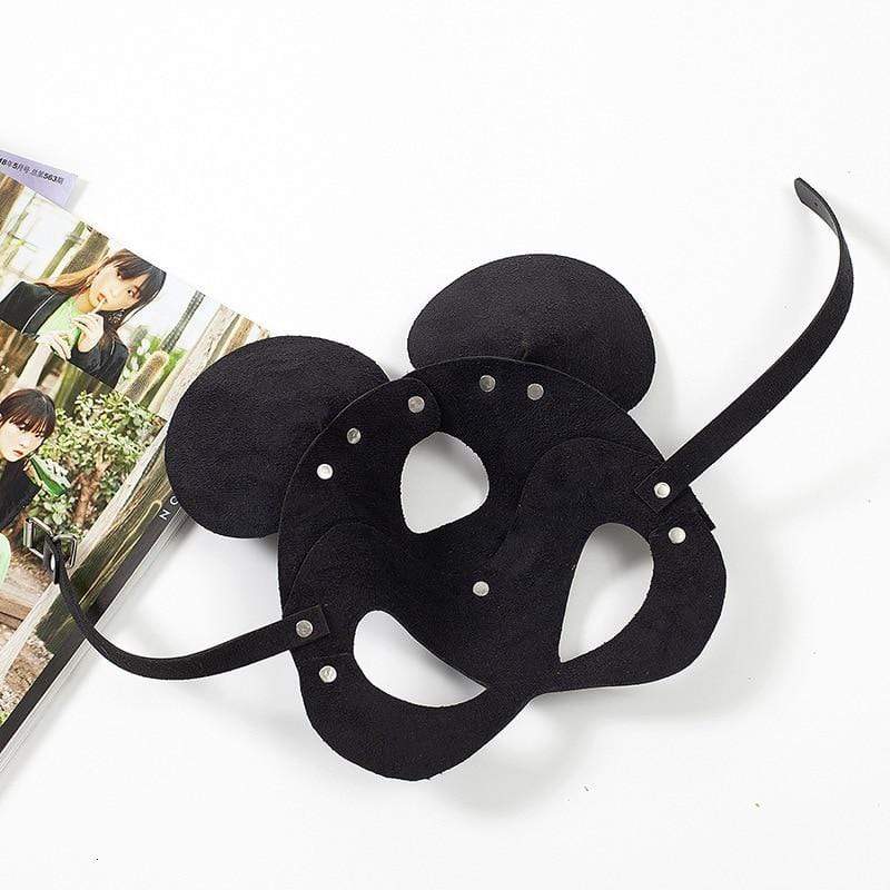 Mouse Ear Leather Rivet Mask