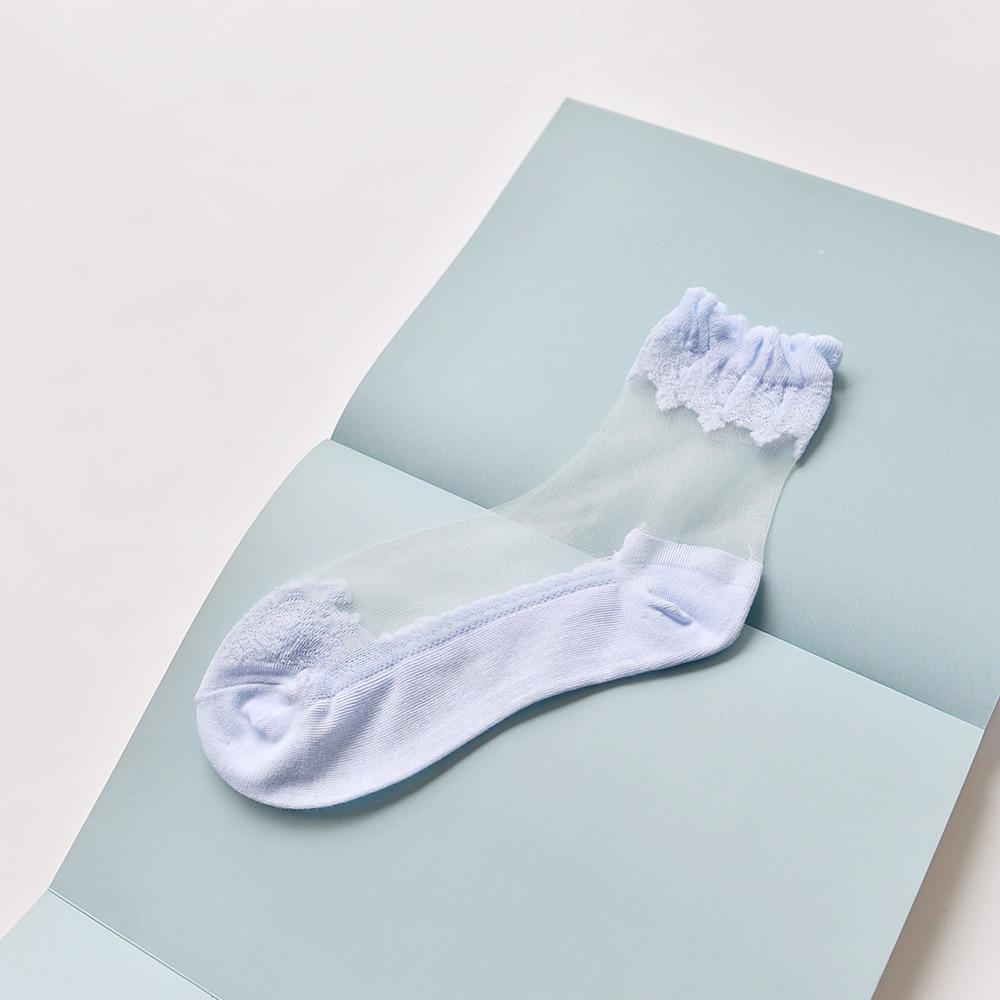 Kinky Cloth 200000866 Light Blue Ruffle Lace Sheer Socks