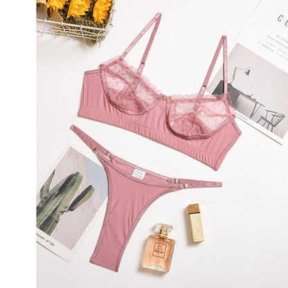 Kinky Cloth Pink / S Ruffle Lace Underwear Set