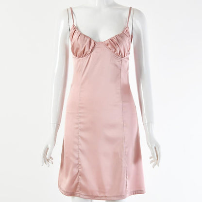Kinky Cloth 200000347 Pink / L Ruffle Spaghetti Strap Mini Dress