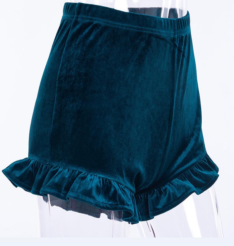 Kinky Cloth Shorts blue / L Ruffle Velvet Shorts