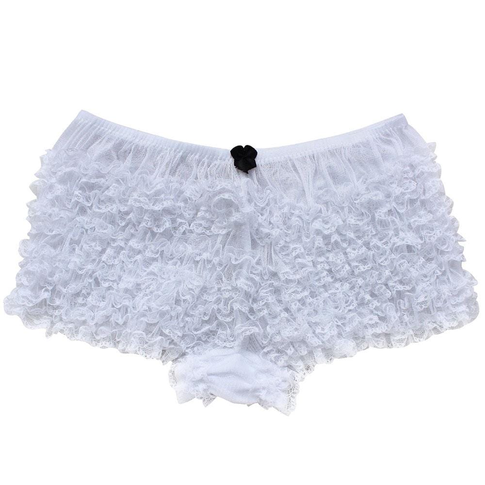 Kinky Cloth Panties White / One Size Ruffled Bloomer Panties