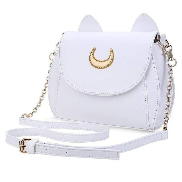 Kinky Cloth Bags & Wallets White Sailor Moon Luna Cat Handbag