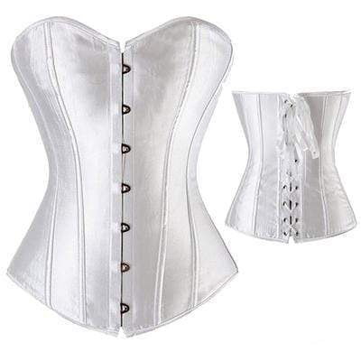 Kinky Cloth 200001885 Satin White Gothic Plus Size Corset