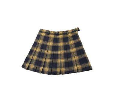 Kinky Cloth Skirt Gold / L School Girl Plaid Skirt
