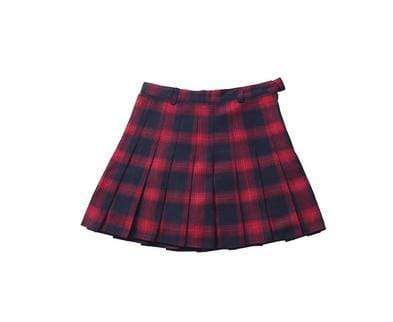 Kinky Cloth Skirt Red / L School Girl Plaid Skirt